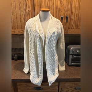 $3 SALE Talbots Cream Open Front Cardigan